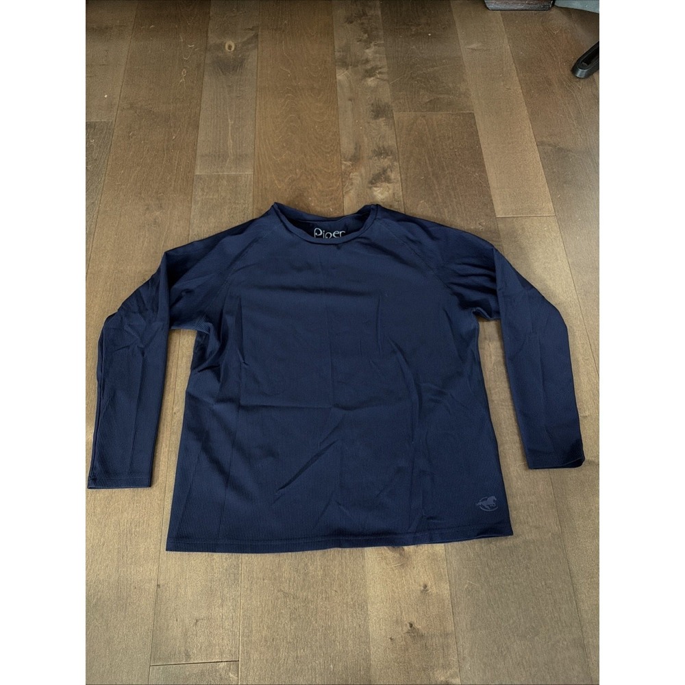 Smartpak Piper Navy Blue Equestrian Shirt Women's XL Long Sleeve